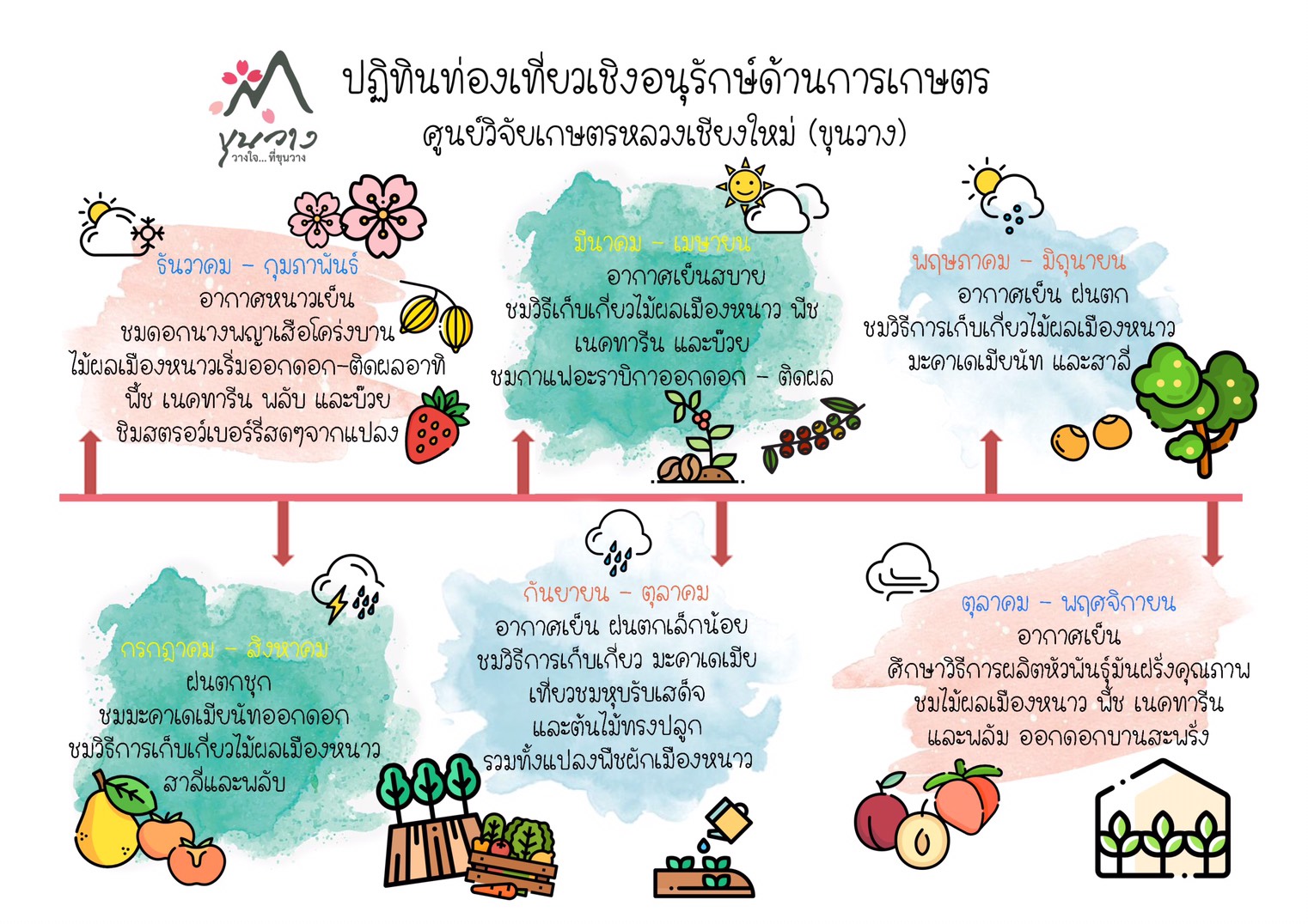 ปฏิทินท่องเที่ยวศูนย์วิจัยเกษตรหลวงเชียงใหม่ (ขุนวาง)