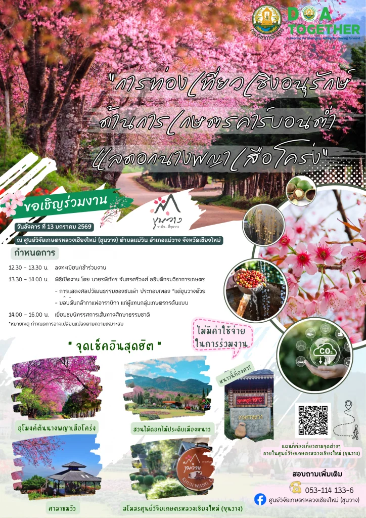 ขอเชิญเที่ยวงาน…การท่องเที่ยวเชิงอนุรักษ์ด้านการเกษตรคาร์บอนต่ำและดอกนางพญาเสือโคร่ง