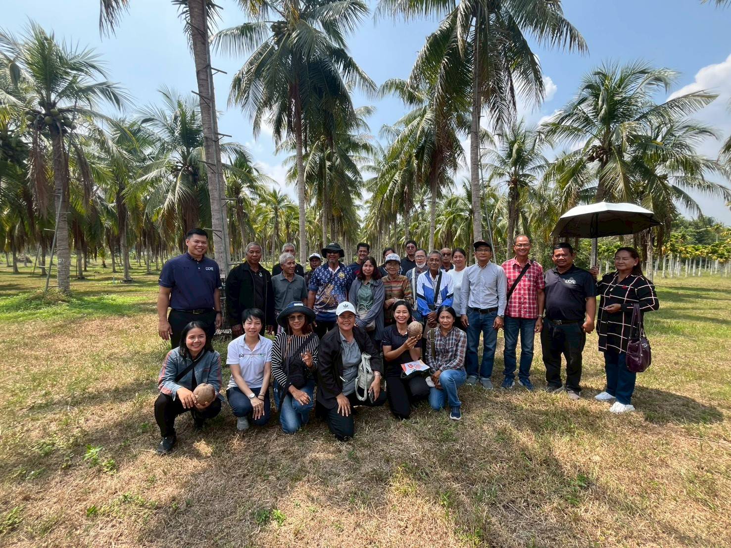 สำนักงานเกษตรสงขลา เข้าศึกษาดูงานการดูแลจัดการแปลงและการเพาะพันธุ์มะพร้าวน้ำหอม