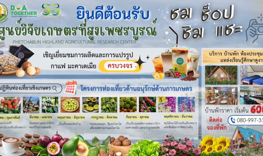 ประชาสัมประชาสัมพันธ์เชิญชวน 🎉 📸ชม ช็อป ชิม แชะโครงการท่องเที่ยวเชิงอนุรักษ์ด้านการเกษตร ณ ศูนย์วิจัยเกษตรที่สูงเพชรบูรณ์