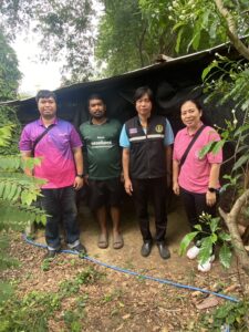 ติดตามการผลิตเห็ดภูฏานลูกผสมพันธุ์ กวก. สทช.1 ให้เกษตรกรผู้ประสบภัยพิบัติ ปี 2567/2568