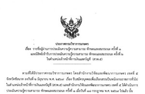 รายชื่อผู้ผ่านการประเมินความรู้ความสามารถ ทักษะ และสมรรถนะ ครั้งที่ 1 และมีสิทธิประเมินครั้งที่ 2 (21กค69)