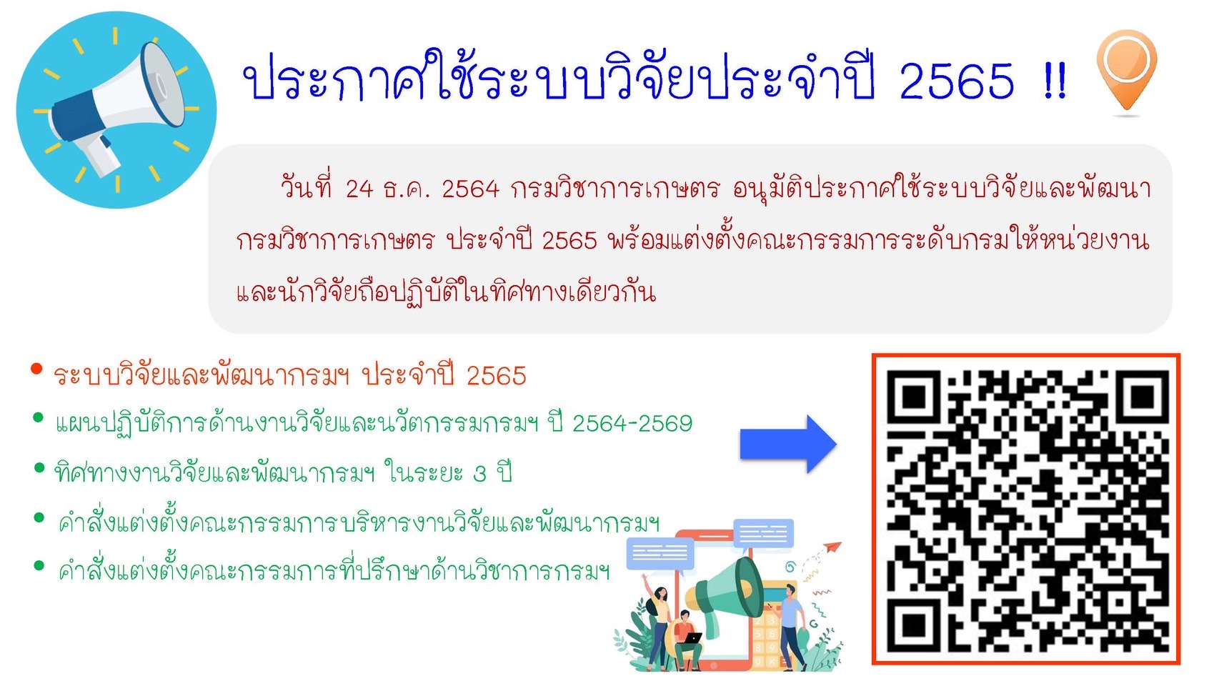 ประกาศใช้ระบบวิจัย ประจำปี 2565
