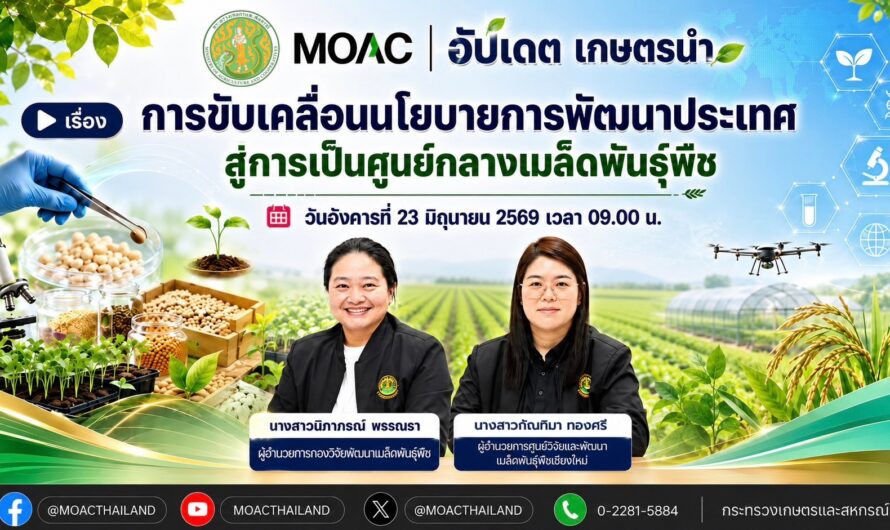 Facebook Live กระทรวงเกษตรและสหกรณ์รายการ อัปเดต…เกษตรนำออกอากาศ วันอังคารที่ 23 มิถุนายน 2569 เวลา 09.00 น.เรื่อง การขับเคลื่อนนโยบายการพัฒนาประเทศสู่การเป็นศูนย์กลางเมล็ดพันธุ์พืช